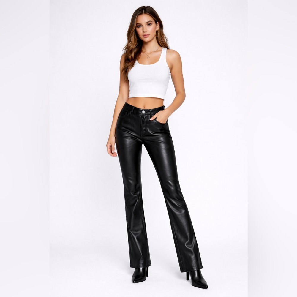 Vintage Formula X  Black Women's biker faux leather pants size 1